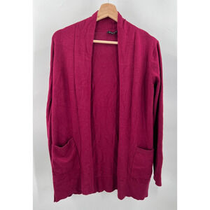 Staccato Viscose Blend S Small Open Front Long Sleeves Cardigan Sweater Burgundy
